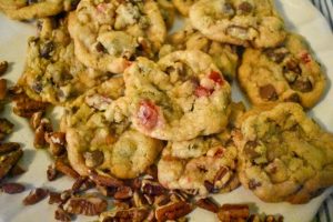 Award Winning Cookies, chocolate chip, pecans, cherries