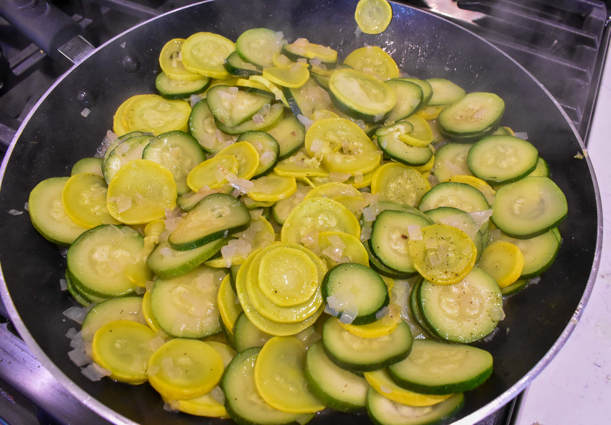 Bacon Fried Squash and Zucchini